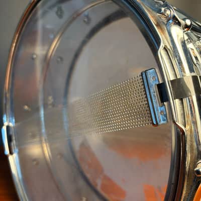 Ludwig LU6514SL Supralite 6.5x14" 10-Lug Steel Snare Drum with P88I Strainer 2021 - Present - Polished Steel image 9
