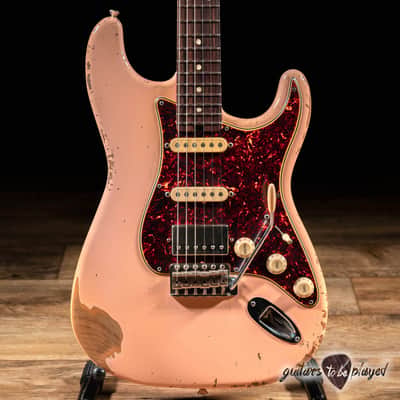 Shabat Lynx HSS Alder S-Style w/ Flame Roasted Maple & Rosewood – Shell Pink image 2