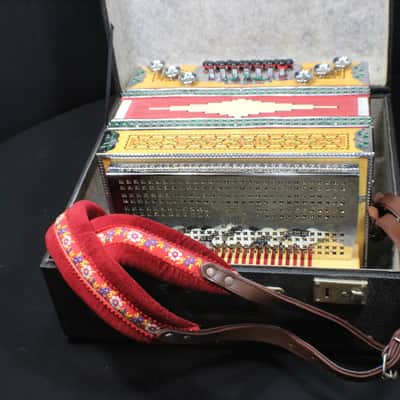 A Beautiful Melodija Four Row Button Box Accordion in it's Original Case image 1