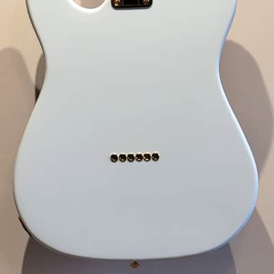 Custom Designed & Crafted White Tele Style w/Gold Alligator Tolex & Amazonite Stones Serial #064 - 2025 image 15