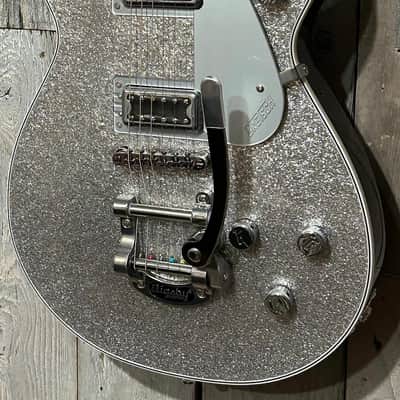 New Gretsch Guitars G5230T Electromatic Sparkle Jet FT Single-Cut with Bigsby Electric Guitar Silver Sparkle, Ships Fast with Pro Set Up!! image 5