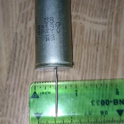 2x k73-16V 22uF 63V PETP Mylar Soviet Capacitors High Quality Soviet NOS Matched Pair image 3