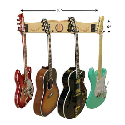 4 Guitar Wall Rack for Acoustics & Electrics - The Pro-File™ | Wall Mounted Multi Hanger | Made in U.S.A. image 8