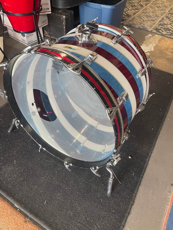 Ludwig Vistalite B/O RWB Bicentennial 22 in Bass Drum image 1