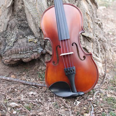 John Juzek 85 Violin Outfit with Case and Bow 4/4 size - Shaded Amber/Tobacco Brown Matte image 19