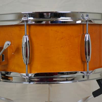 Montineri 14x6" Maple Snare Drum - Birdseye Maple Amber Lacquer image 3
