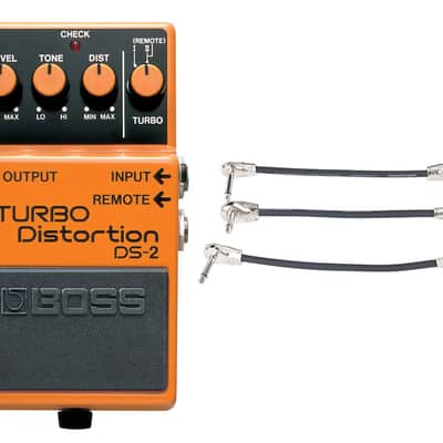 Boss DS-2 Turbo Distortion w/ Remote Turbo + Gator Patch Cable 3 Pack image 1