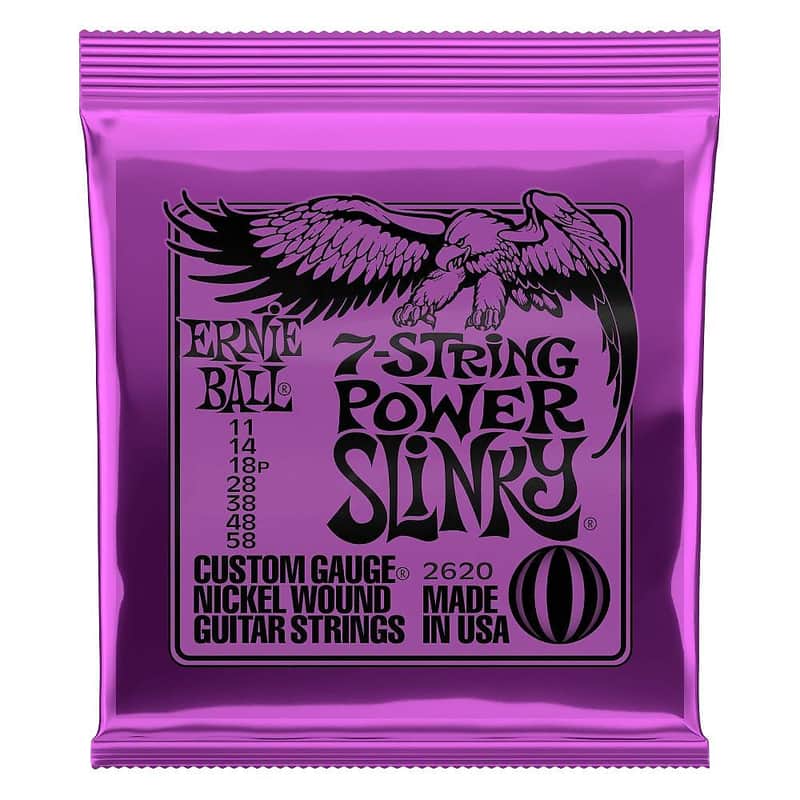 Ernie Ball 2620 Power Slinky 7-String Nickel Wound Electric Guitar Strings image 1