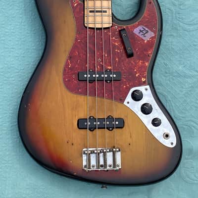 Fender Jazz Bass 1972 - Suburst - Maple Fingerboard with Black Blok image 2