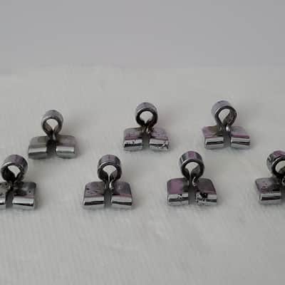 7x Vintage GRETSCH/ ROGERS Rim Clip Claw Collar Hook Round Badge Stop Sign Badge Broadkaster Holiday Dixieland Swivomatic Stage Band image 3