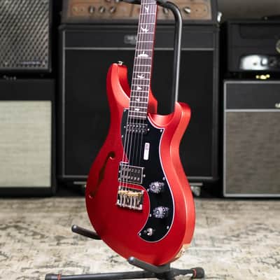 PRS S2 Vela Semi-Hollow Satin Electric Guitar - Red Apple Metallic with Gig Bag image 11