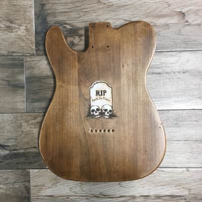 FRANCHIN Mars guitar body Aged Laser-cut Skulls drawings Natural Alder Halloween T-Style Made in Italy - Stock piece #19571024 image 12