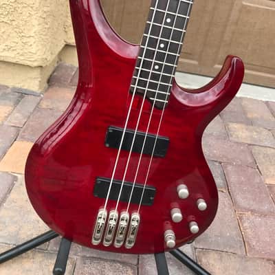 Ibanez BTB QM 4 String Bass - Red Quilt image 3