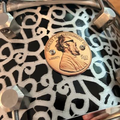 Honest Abe Instruments 3mm Aluminum Shell Custom Snare Drum 6.5x14 - 2025 Paisley-Esque Lacquer finish image 18