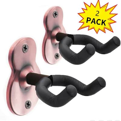 2 Pack Guitar Hangers Wall Mount Adjustable Hook Holder Instrument Display image 4