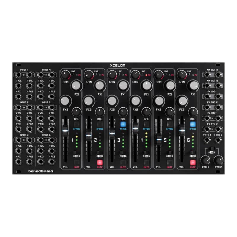 Boredbrain Xcelon True Stereo Voltage-Controlled Eurorack Mixer Module image 1