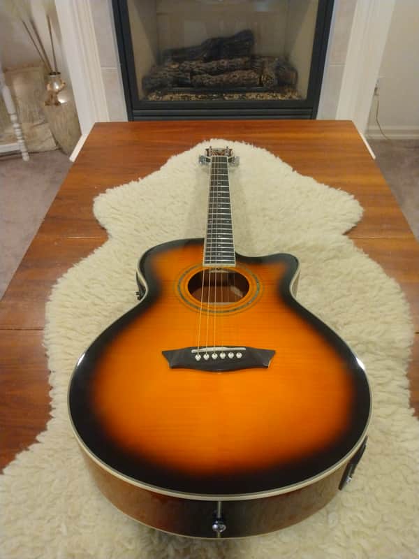 Washburn 2018 EA15ATB-A Mini-Jumbo Tobacco Burst Acoustic Electric w/Roadrunner HSC image 1
