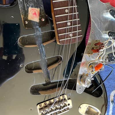 1980 Greco SE-800 Super Real Black, V neck with rosewood slab board (MIJ S-Style) + Original gig bag image 23