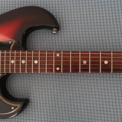 Vintage 1970s Aria Lyle Teisco Guitar Offset Strat Style 2 PU Japan Sunburst Dreamy Shoegaze Tones! image 7