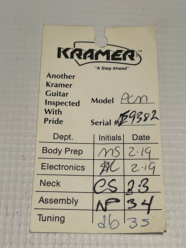 1986 Kramer USA Pacer Guitar Chrome E Series Neptune, NJ Neckplate