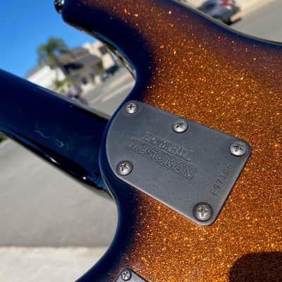 2022 Music Man Bongo 4 String HH Bass - Harvest Orange Gold Stingray image 17