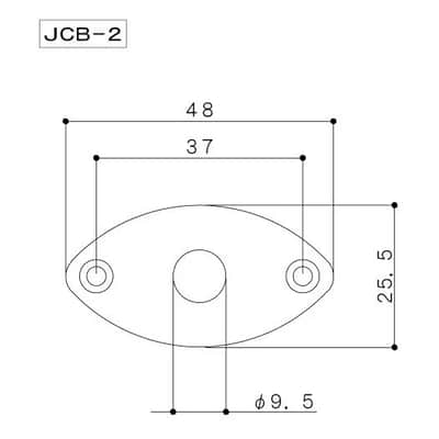 used (lightly relic'd) Gotoh JCB-2 Oval-shaped 2 screws Chrome metal  jack plate - also called JCB-2 Football Shaped 2 screw Chrom jack plate) Chrome plated brass (screws included) from 2010s image 13