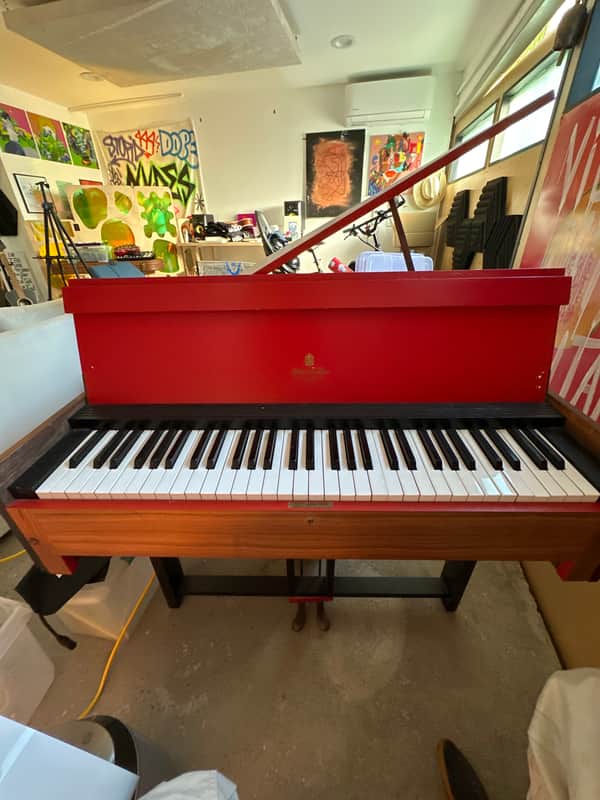 Steen Nielsen Hammerspinet Mid century  - Custom red paint and rosewood image 1