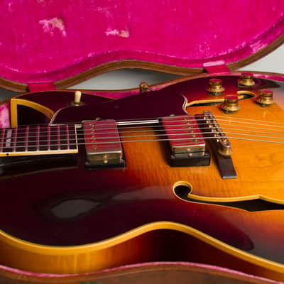 Gibson ES-350TD Thinline Hollow Body Electric Guitar (1961), ser. #R6078-10, original brown hard shell case. image 14