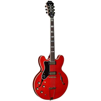 Epiphone Masterbilt Gem Archer Sheraton Left-Handed Electric Guitar, Cherry, with Case image 2