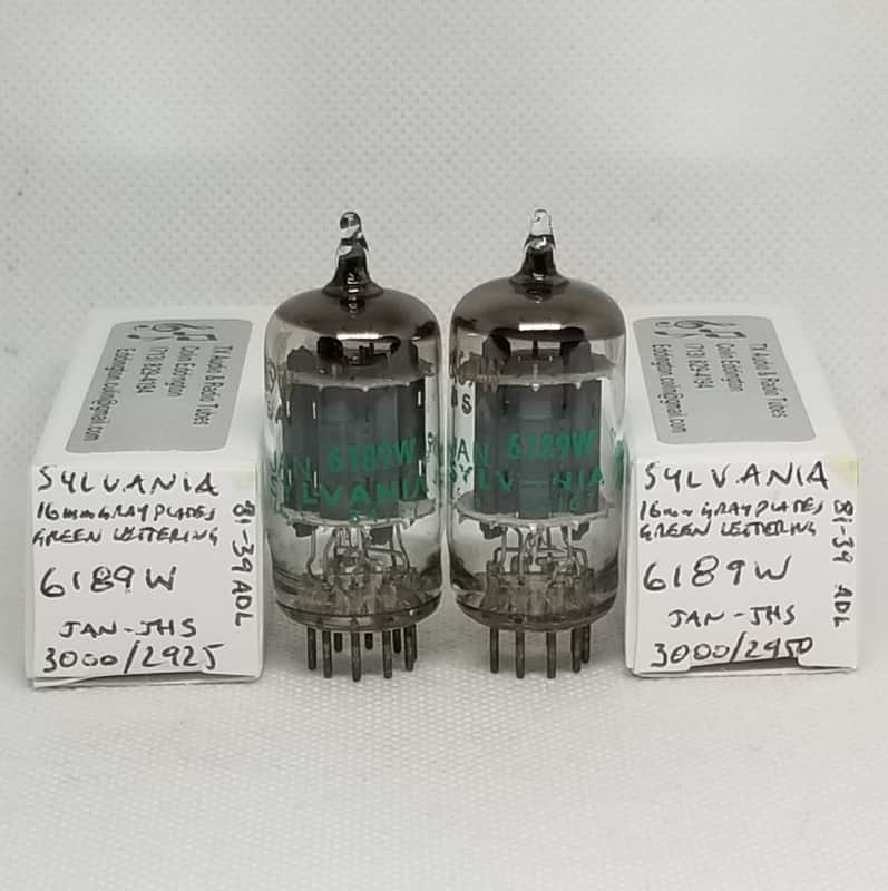 Sylvania JAN 6189W Gray Plate Very Well Matched Pair (2.3%) NOS 12AU7 12AU7A 12AU7WA ECC82 image 1