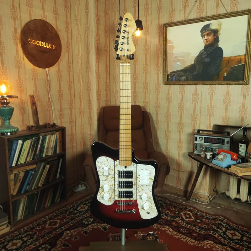 Formanta Style USSR Electric Guitar Built In Tone Bender Soviet Germanium Fuzz image 1