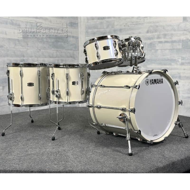 Yamaha Recording Custom 5pc Drum Set 22/10/12/14/16 Polar White image 1