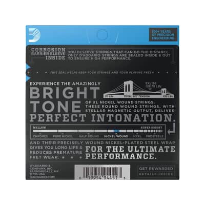 D'Addario EXL158 Electric Baritone Light Guitar Strings 13-62 image 2
