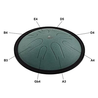 Meinl Sonic Energy 10" Compact Steel Tongue Drum, B Minor, 8 Notes, 432 Hz, Dark Green image 2