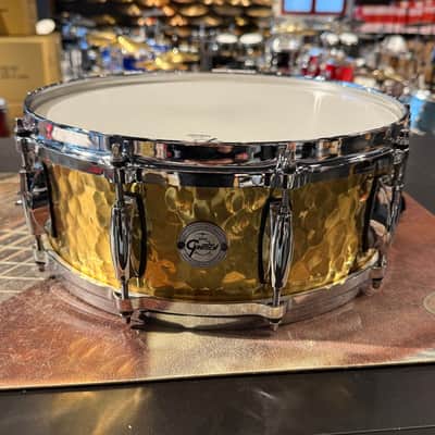 Gretsch S1-0514-BRH Full Range Series Hammered Brass 5x14" Snare Drum 2014 - Present - Hammered Brass image 1
