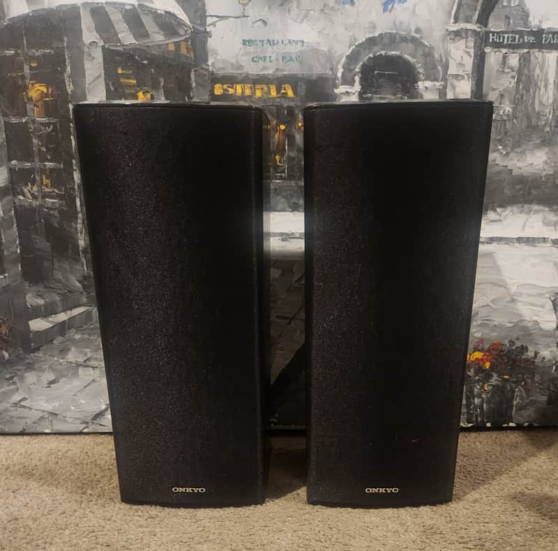 Onkyo Onkyo SKF-590N, SKC-590N Speaker Set 90s  - Black wood image 1