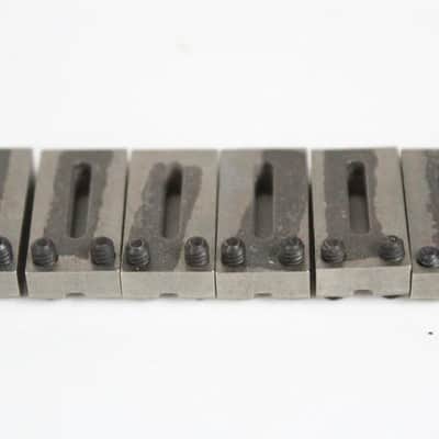 1991 Vintage Fender Stratocaster Plus/Deluxe/American Standard Bridge Block Saddles Set of 6 USA Strat 1990s image 3