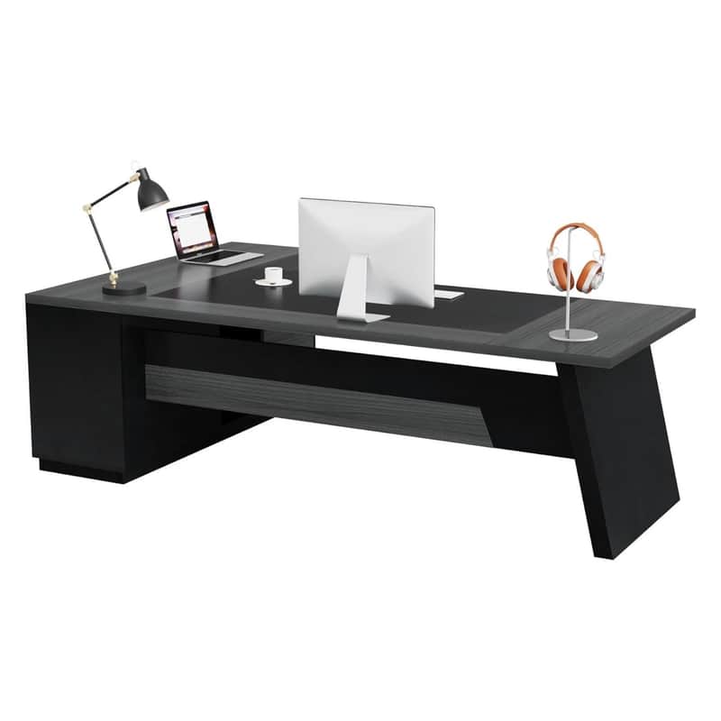 78" L-Shaped Music Production Desk – Executive Studio Workstation with Drawers image 1