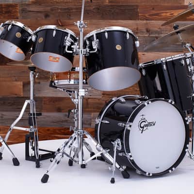 GRETSCH USA CUSTOM 7 PIECE PHIL COLLINS REPLICA CONCERT TOM DRUM KIT, NITRON BLACK (PRE-LOVED) image 2
