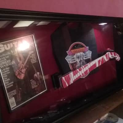 Custom SGM Van Halen Tribute Display w/ Kramer Neck , Vintage Tee + Autographed Magazine image 6