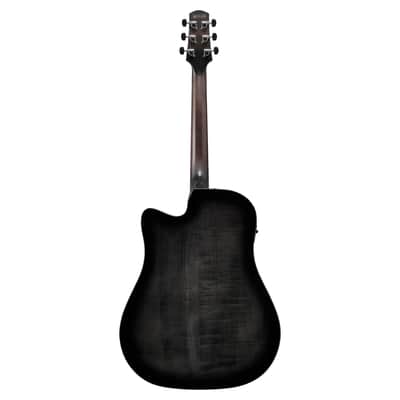 Used Ibanez AAD77CE A/E Guitar - Transparent Black Sunburst High Gloss image 8