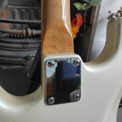Encore  Stratocaster  1980's Pearl White Really Purdy Early Model Sounds Awesome! image 9