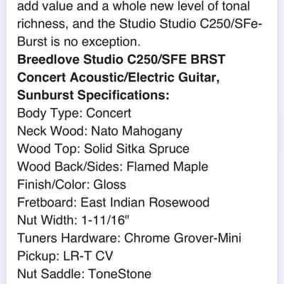 Breedlove Atlas Studio C250/EF 2009 - Sunburst image 25