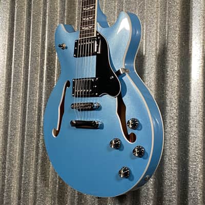 Westcreek Guitars 333 Semi Hollow Body Double Cutaway Blue #0027 Used image 5