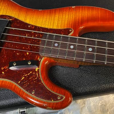 NEW! Fender Artisan Flame Maple Top Precision Bass Relic - Custom Shop - Aged Cherry Sunburst - Absolutely Beautiful - Flamed Roasted Maple Neck - Authorized Dealer - 9.3lbs - G06781 image 2