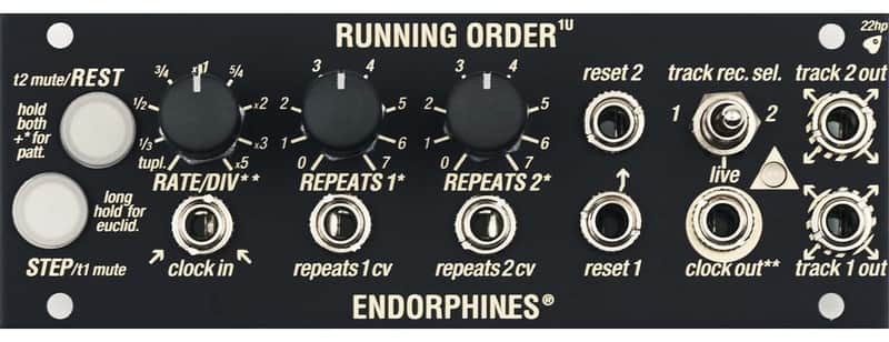 ENDORPHIN.ES RUNNING ORDER 1U BLACK : BRAND NEW :  [DETROIT MODULAR] image 1