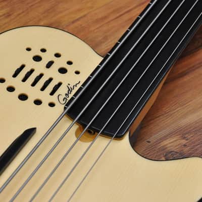 Godin A5 Ultra  Fretless A/E Natural image 12