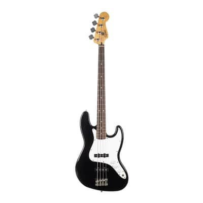Used Fender Squier Jazz Bass MIM Black 1998 image 2