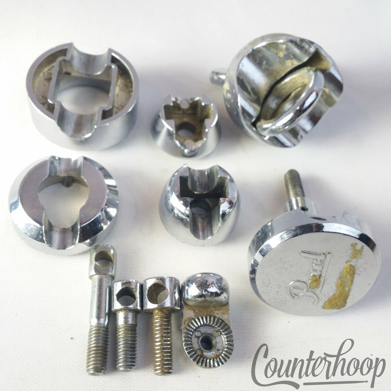 Pearl+Misc Cymbal Stand Ratchet Parts Tube Connectors Tensioner Screws Lot — main photograph