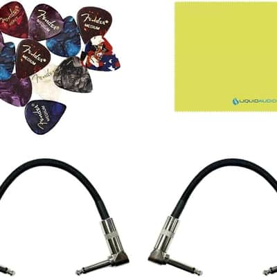 Boss DS-1 Distortion Pedal Bundle with 2x Strukture S6P48 Woven Right Angle Patch Cables, 12x Fender Guitar Picks, 9V Power Adapter and Liquid Audio Instrument Polishing Cloth image 5